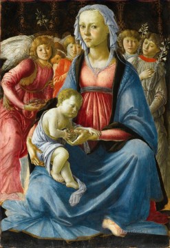 サンドロ・ボッティチェッリ Painting - サンドロ 聖母と子供と5人の天使 サンドロ・ボッティチェリ